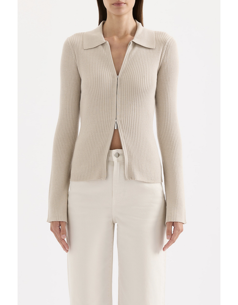 Nude Lucy Betina Zip Front Knit Cardigan Top