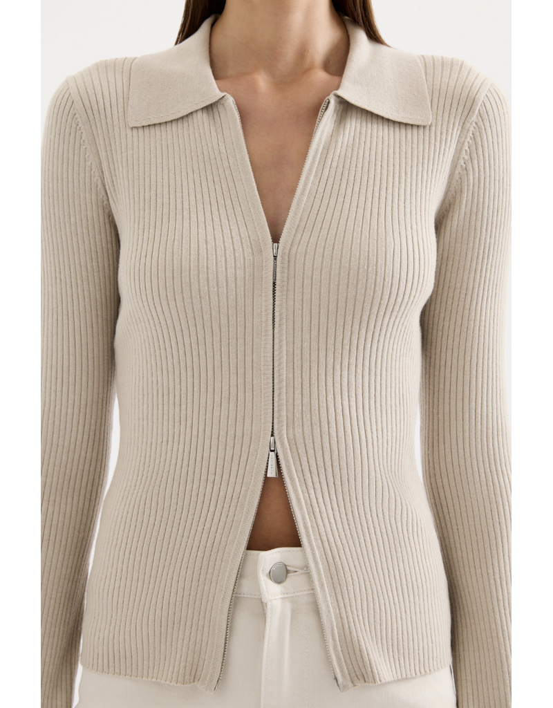 Nude Lucy Betina Zip Front Knit Cardigan Top
