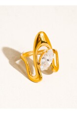Flanerie Vana 18K Gold Non-Tarnish Marquise Ring