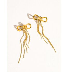 Flanerie Hani 18K Gold Non-Tarnish Heart Tassel Earring