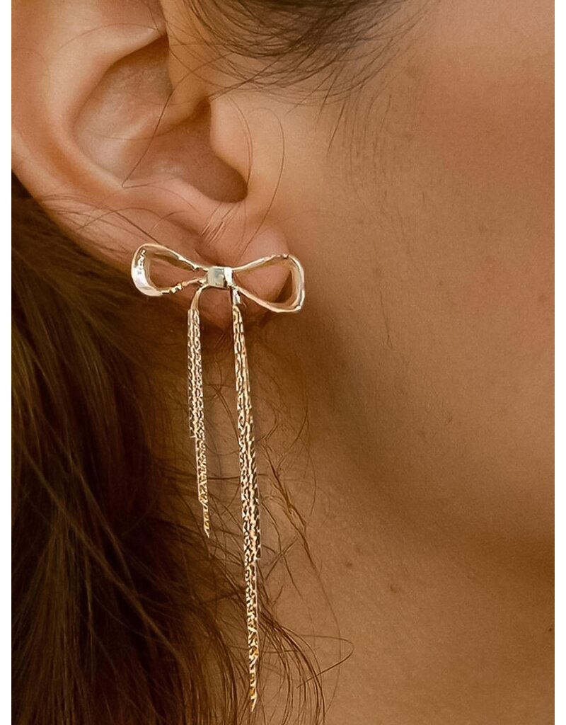 Flanerie Hani 18K Gold Non-Tarnish Heart Tassel Earring