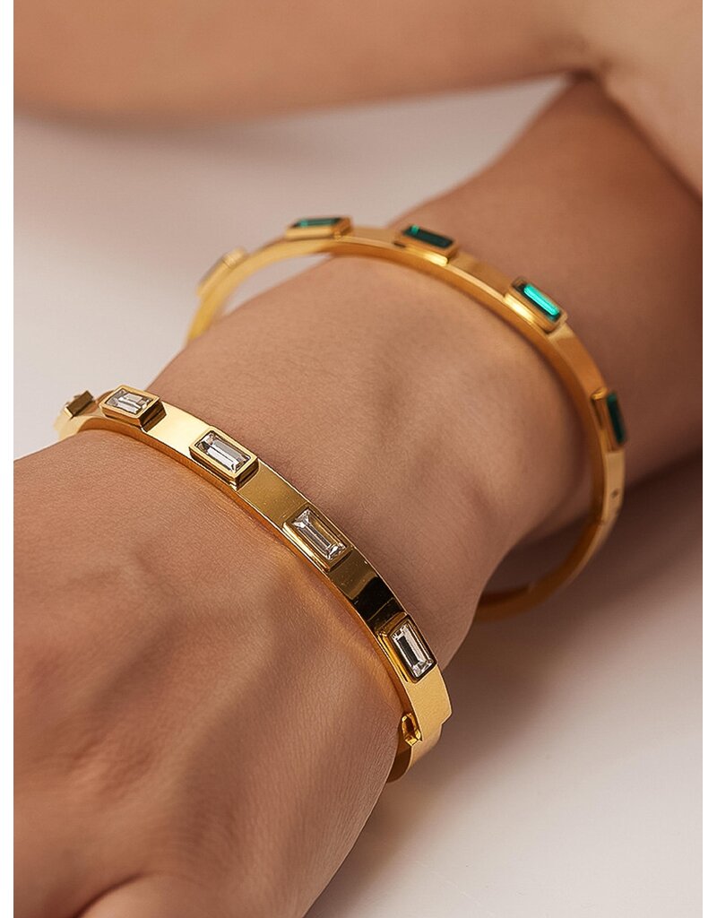 Flanerie Tanith 18K Gold Non-Tarnish Baguette Bracelet *2 colors*