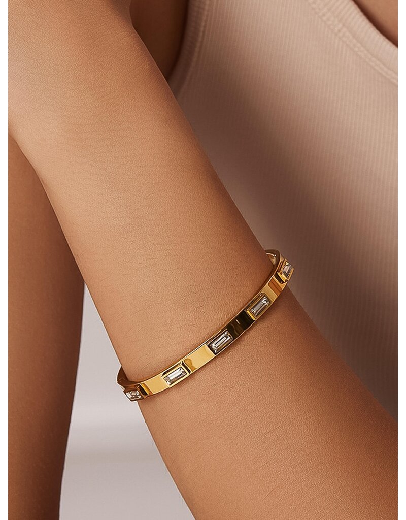 Flanerie Tanith 18K Gold Non-Tarnish Baguette Bracelet *2 colors*
