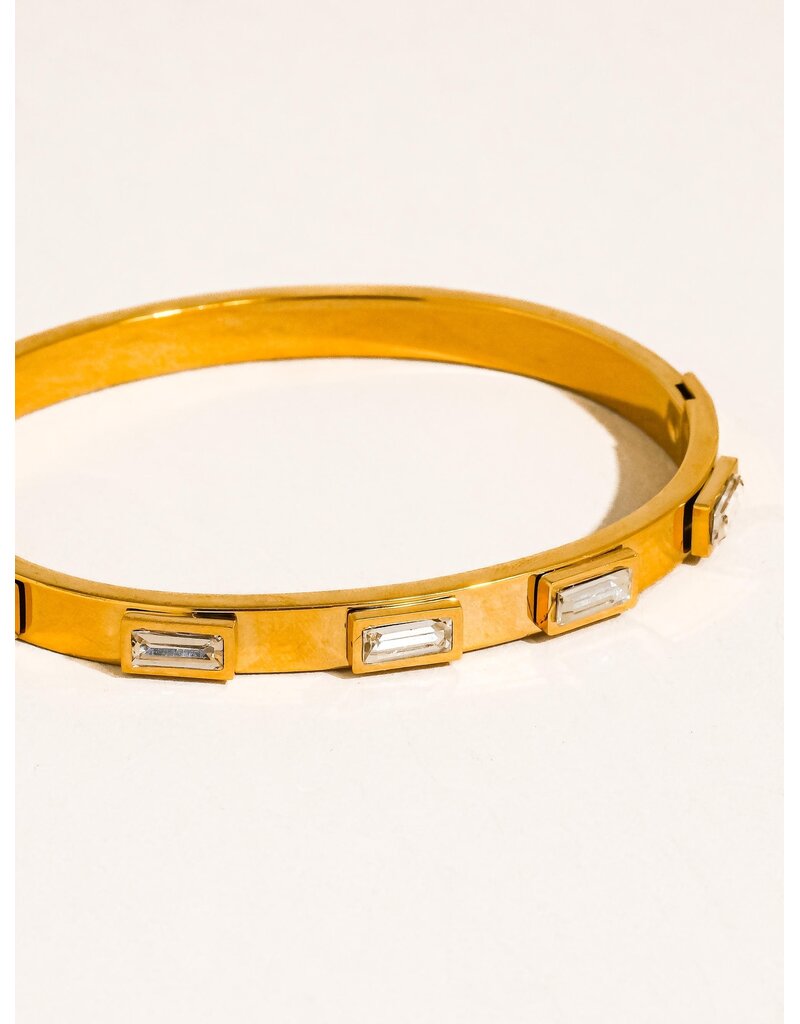 Flanerie Tanith 18K Gold Non-Tarnish Baguette Bracelet *2 colors*