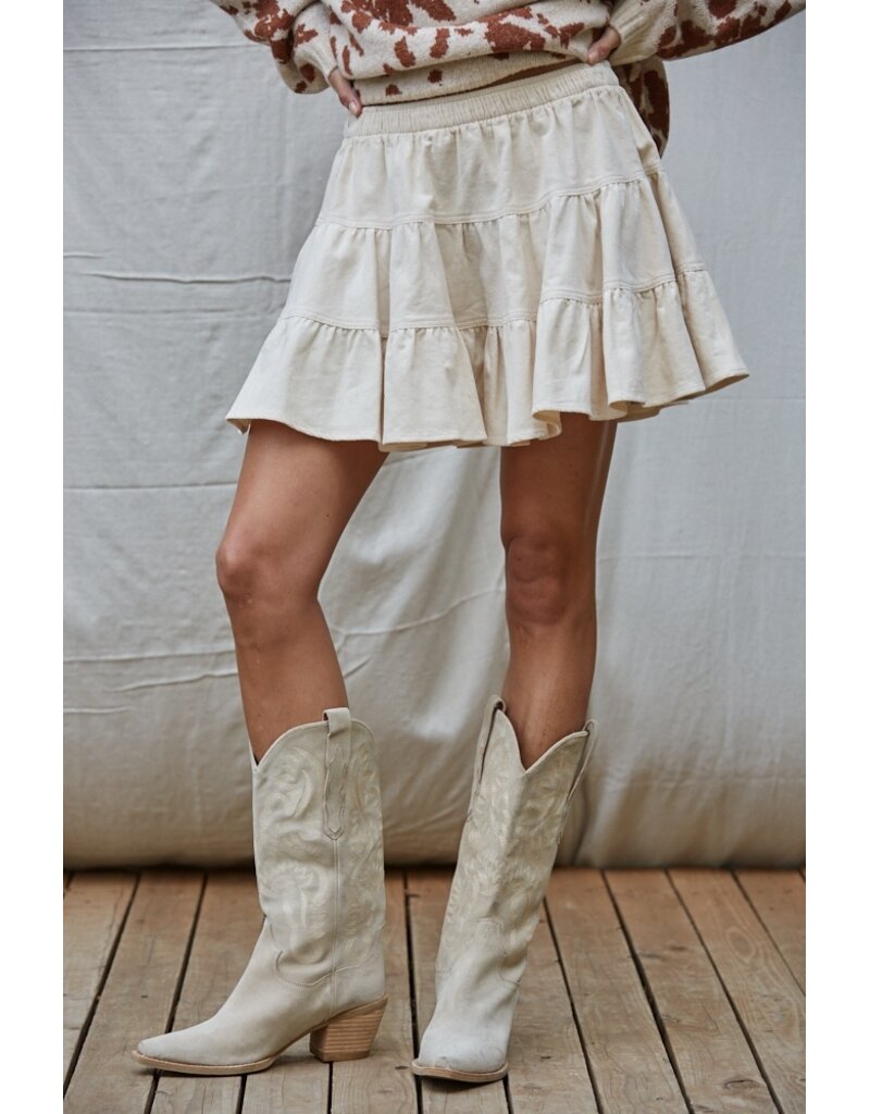 By Together Kelly Corduroy Flowy Mini Skirt
