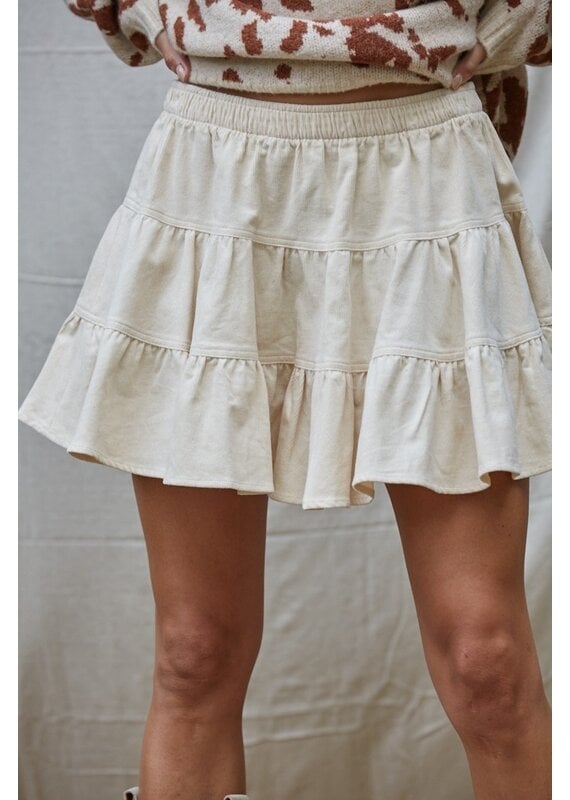 By Together Kelly Corduroy Flowy Mini Skirt