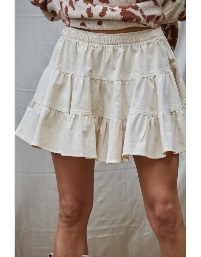 By Together Kelly Corduroy Flowy Mini Skirt