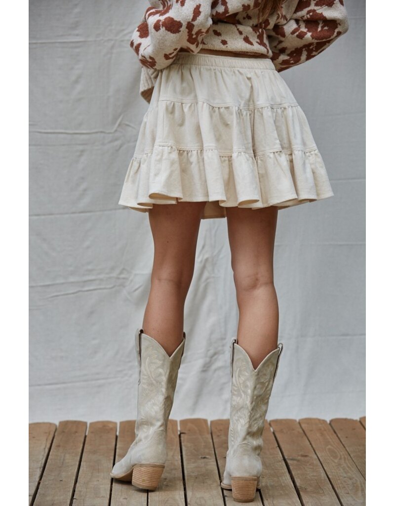 By Together Kelly Corduroy Flowy Mini Skirt