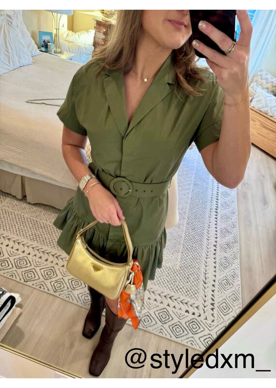 Hutch Peach Belted Mini Dress