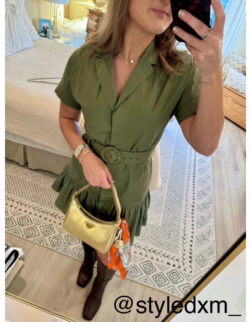 Hutch Peach Belted Mini Dress