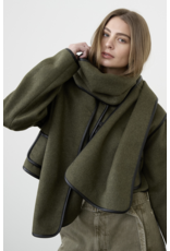 Moon River Daniella Button Down Jacket with Scarf