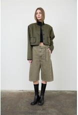 Moon River Daniella Button Down Jacket with Scarf