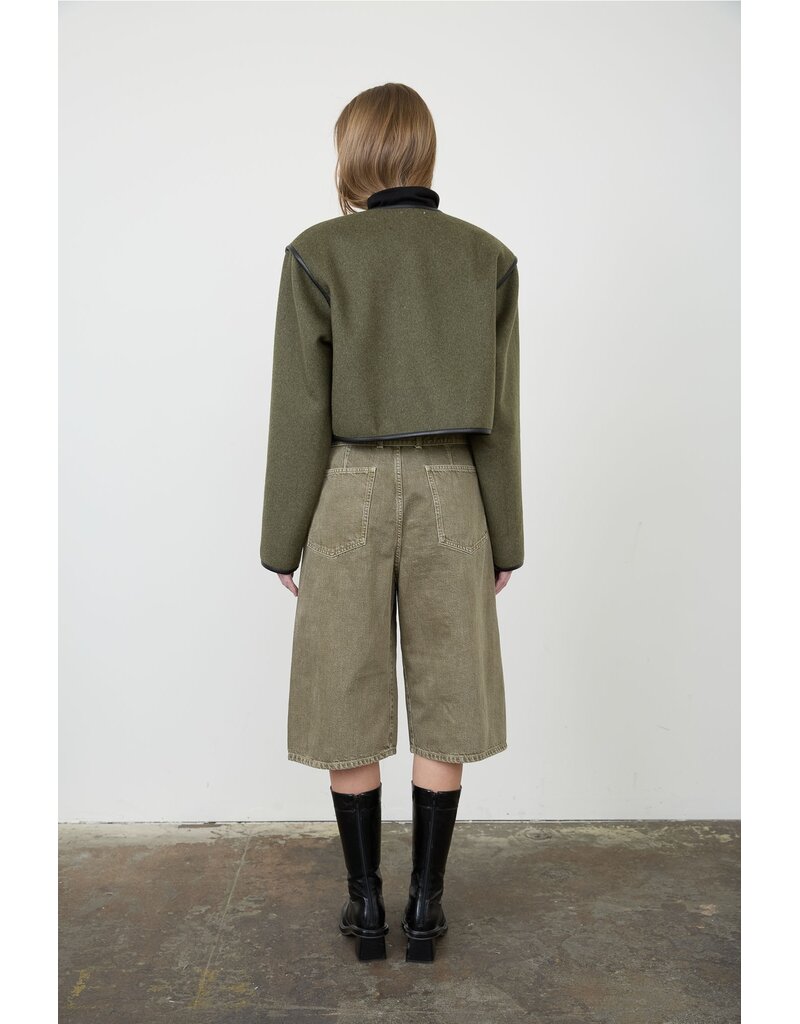 Moon River Daniella Button Down Jacket with Scarf
