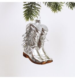 8 Oak Lane Cowboy Boot Boxed Glass Ornament