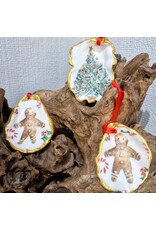 Gingerbread Oyster Shell Ornament