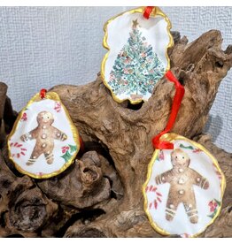 Gingerbread Oyster Shell Ornament