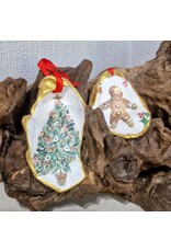 Gingerbread Oyster Shell Ornament