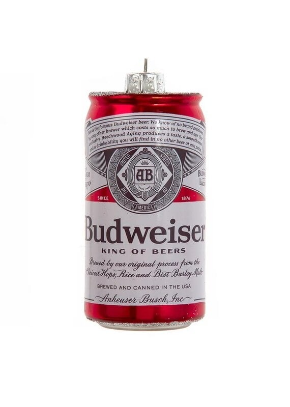 Kurt S. Adler Glass Budweiser Can Ornament in Box