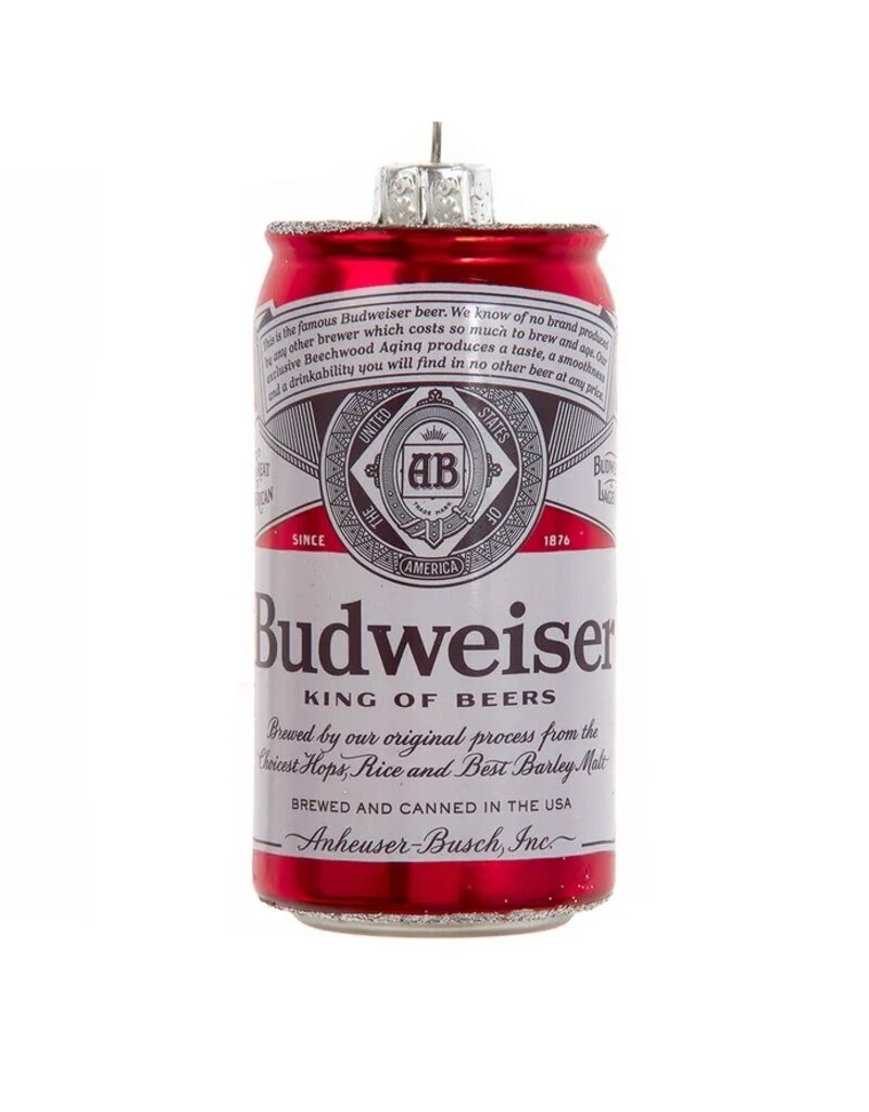 Kurt S. Adler Glass Budweiser Can Ornament in Box