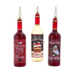 Kurt S. Adler Glass Wine Bottle Ornament *3 options*
