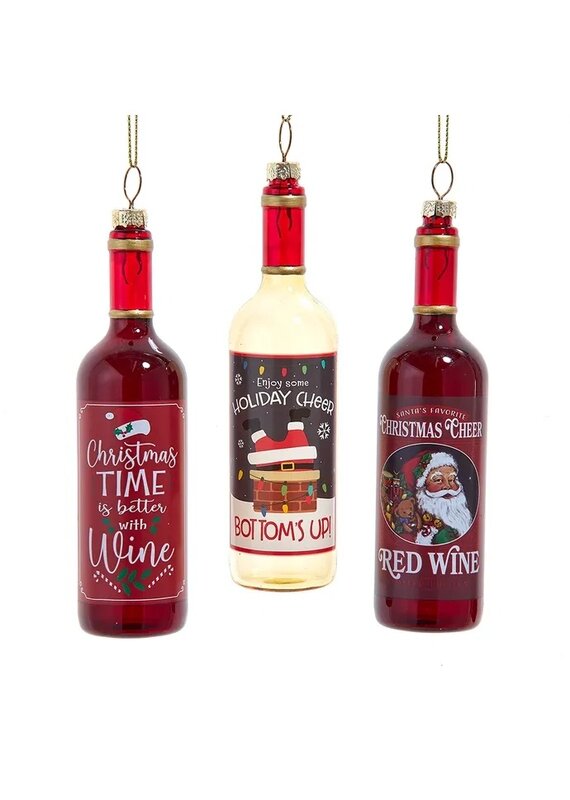 Kurt S. Adler Glass Wine Bottle Ornament *3 options*
