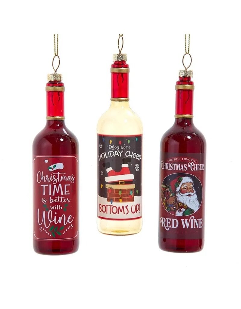 Kurt S. Adler Glass Wine Bottle Ornament * 3 options*