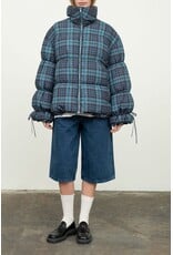 Moon River Plaid Puffer Jacket