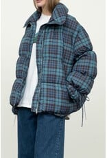Moon River Plaid Puffer Jacket