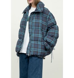 Moon River Plaid Puffer Jacket