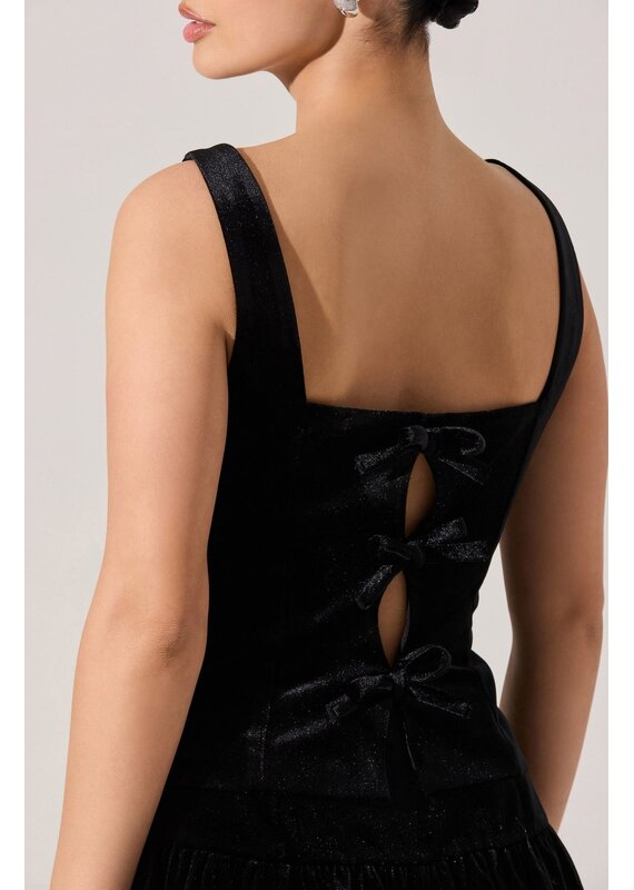 ASTR Jinnie Velvet Boat Neck Top