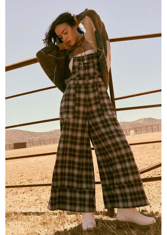 Penelope Flannel Wide Leg Jumpsuit