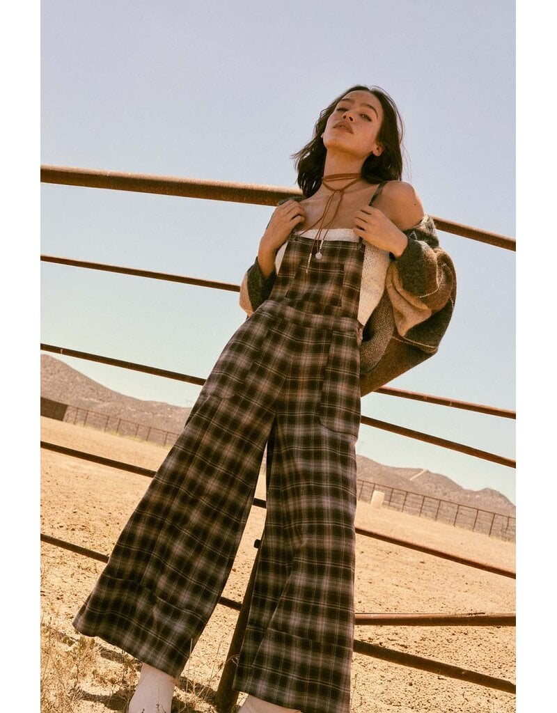 Penelope Flannel Wide Leg Jumpsuit