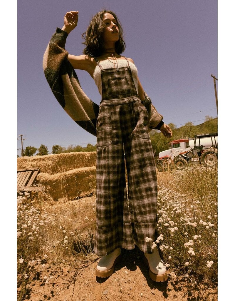 Penelope Flannel Wide Leg Jumpsuit