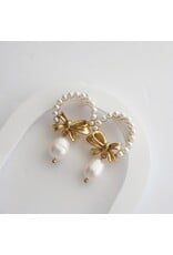 Jessa Jewelry Pearl Halo Bow Earrings