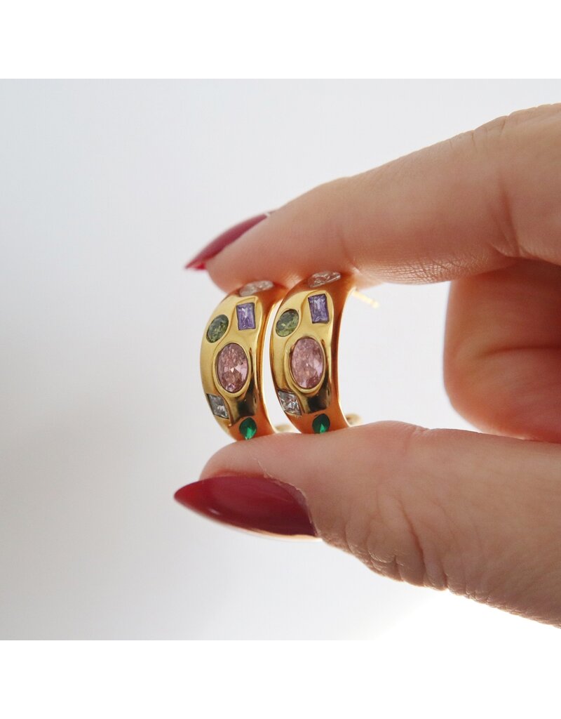 Jessa Jewelry Mosaic Hoops