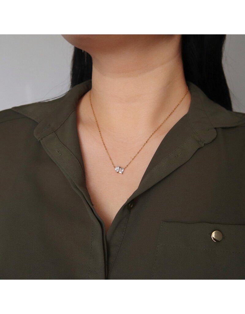 Jessa Jewelry Dainty Toi Et Moi Necklace