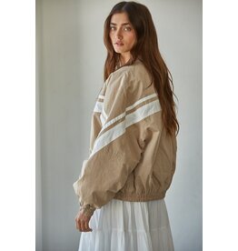 By Together Delilah Cotton Striped Bomber Jacket