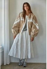 By Together Delilah Cotton Striped Bomber Jacket