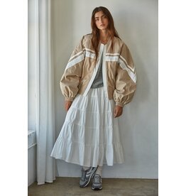 By Together Delilah Cotton Striped Bomber Jacket