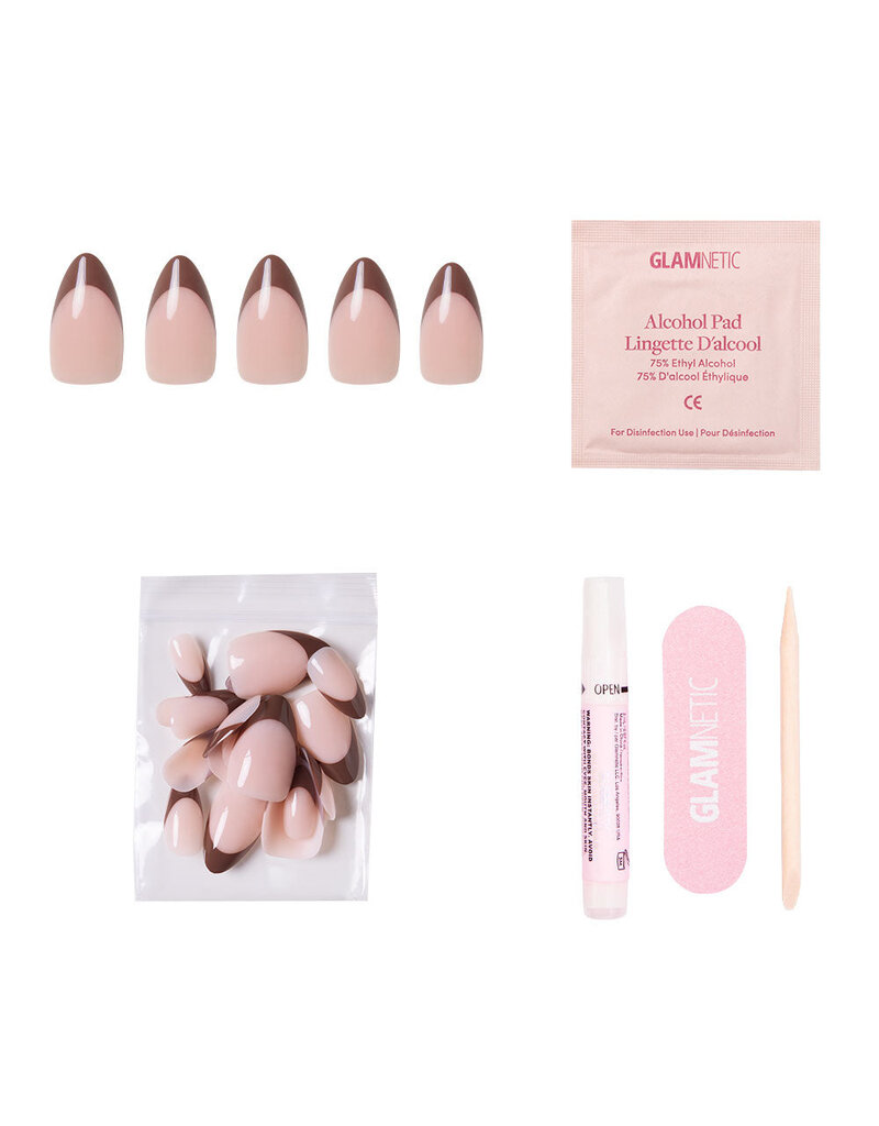 Glamnetic Chocolat Press-On Nails - Short Almond Shape