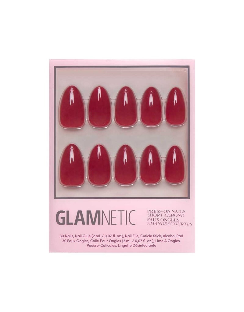 Glamnetic Classic Red Press-On Nails - Short Almond Shape