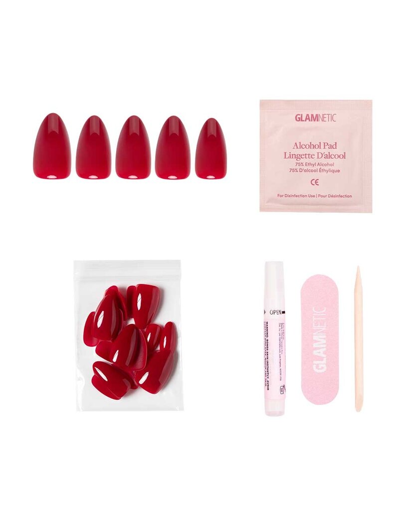 Glamnetic Classic Red Press-On Nails - Short Almond Shape