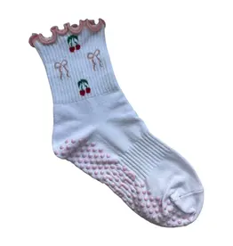 Cherries & Bows Pilates Socks