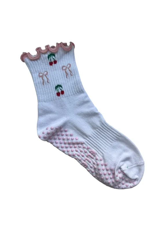 Cherries & Bows Pilates Socks