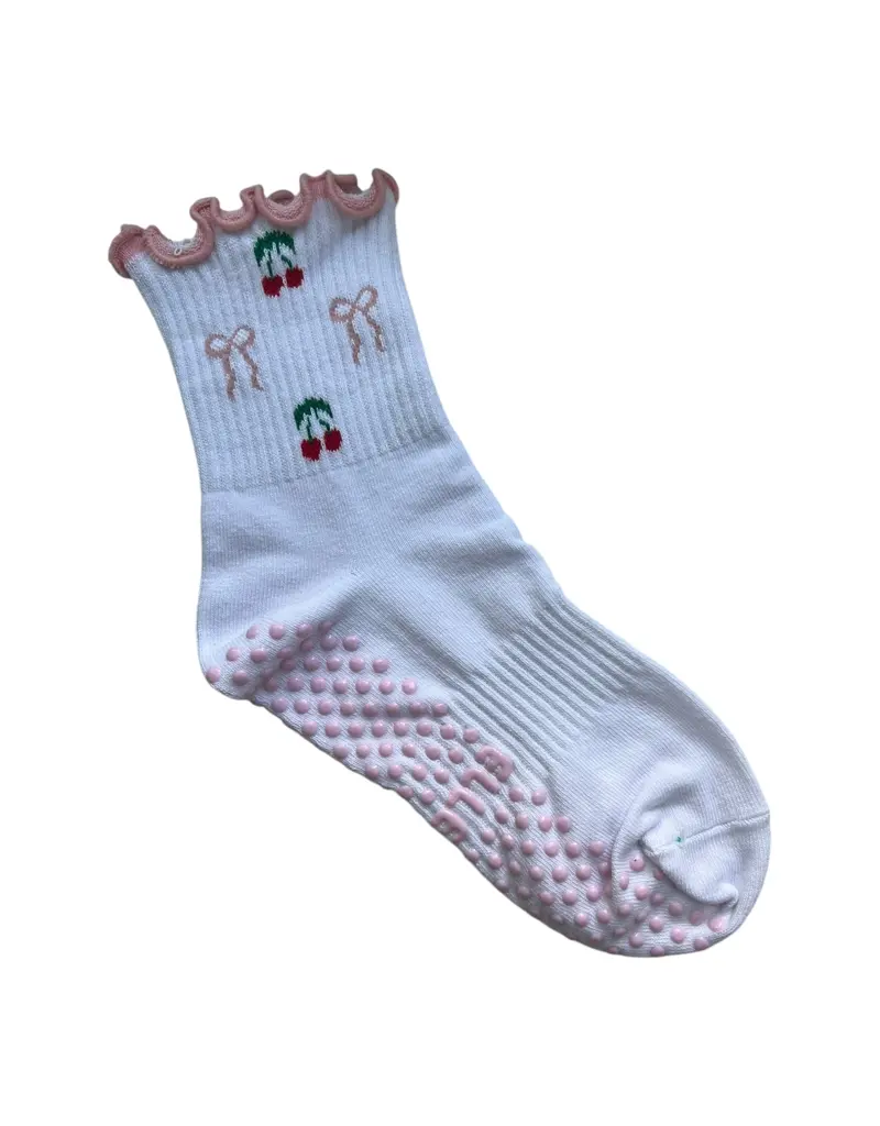 Cherries & Bows Pilates Socks
