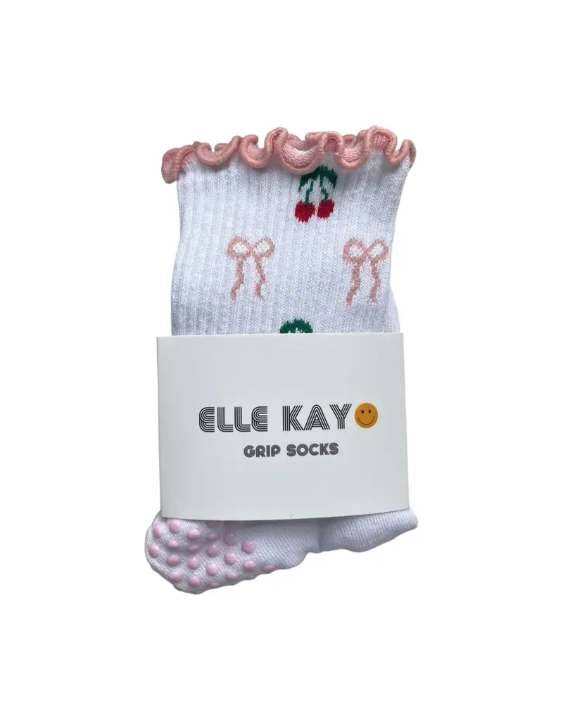 Cherries & Bows Pilates Socks
