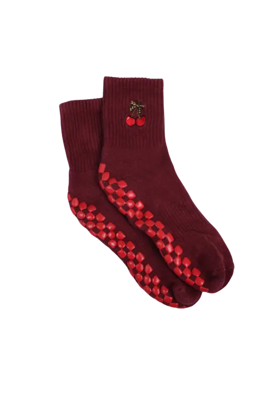 The Very Cherry Grippy Sock
