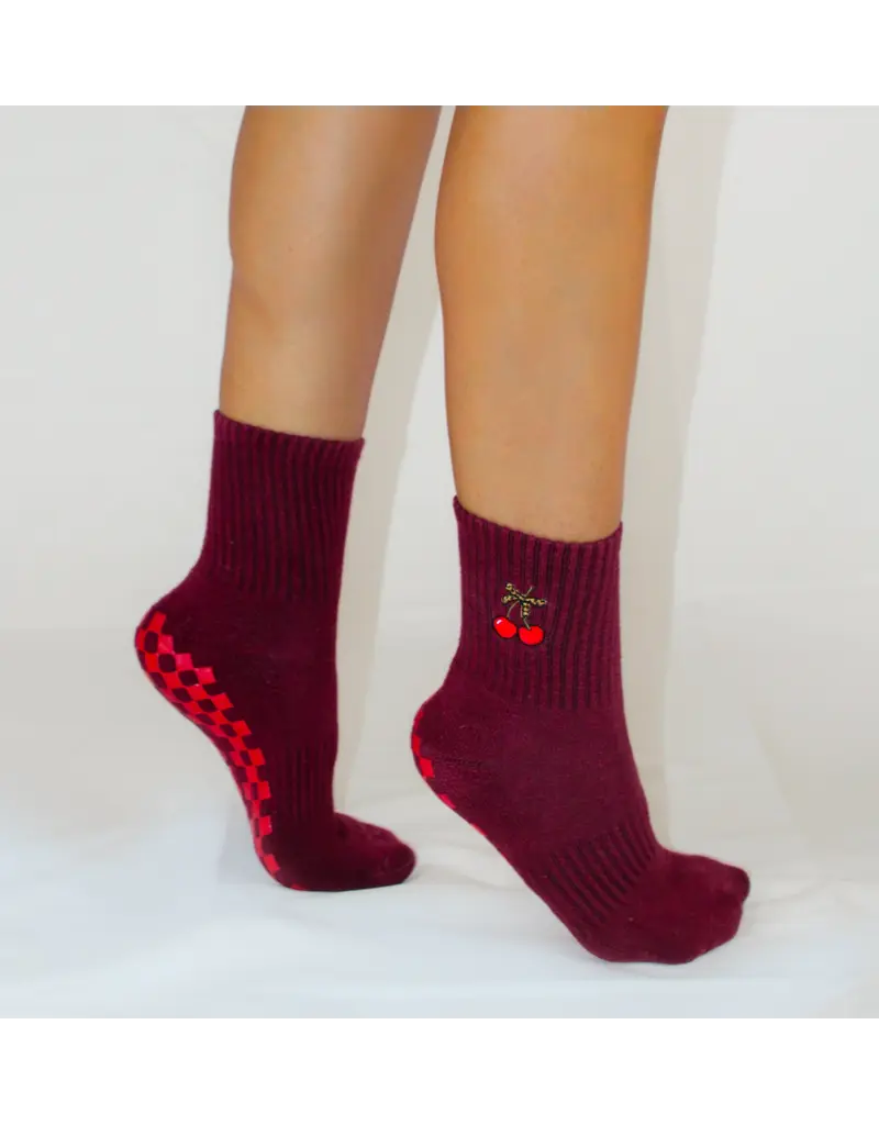 The Very Cherry Grippy Sock