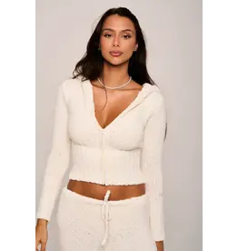 Seashell Italia Stephanie Zip Up Boucle Hoodie