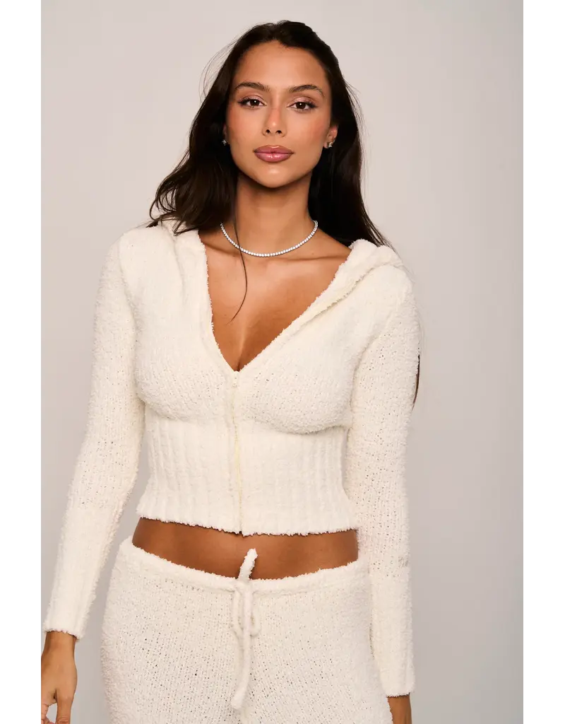 Seashell Italia Stephanie Zip Up Boucle Hoodie